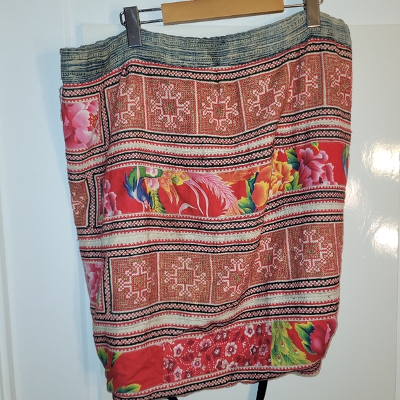 Hippie backpack bag with indigo dye trim - Picture 2 of 7